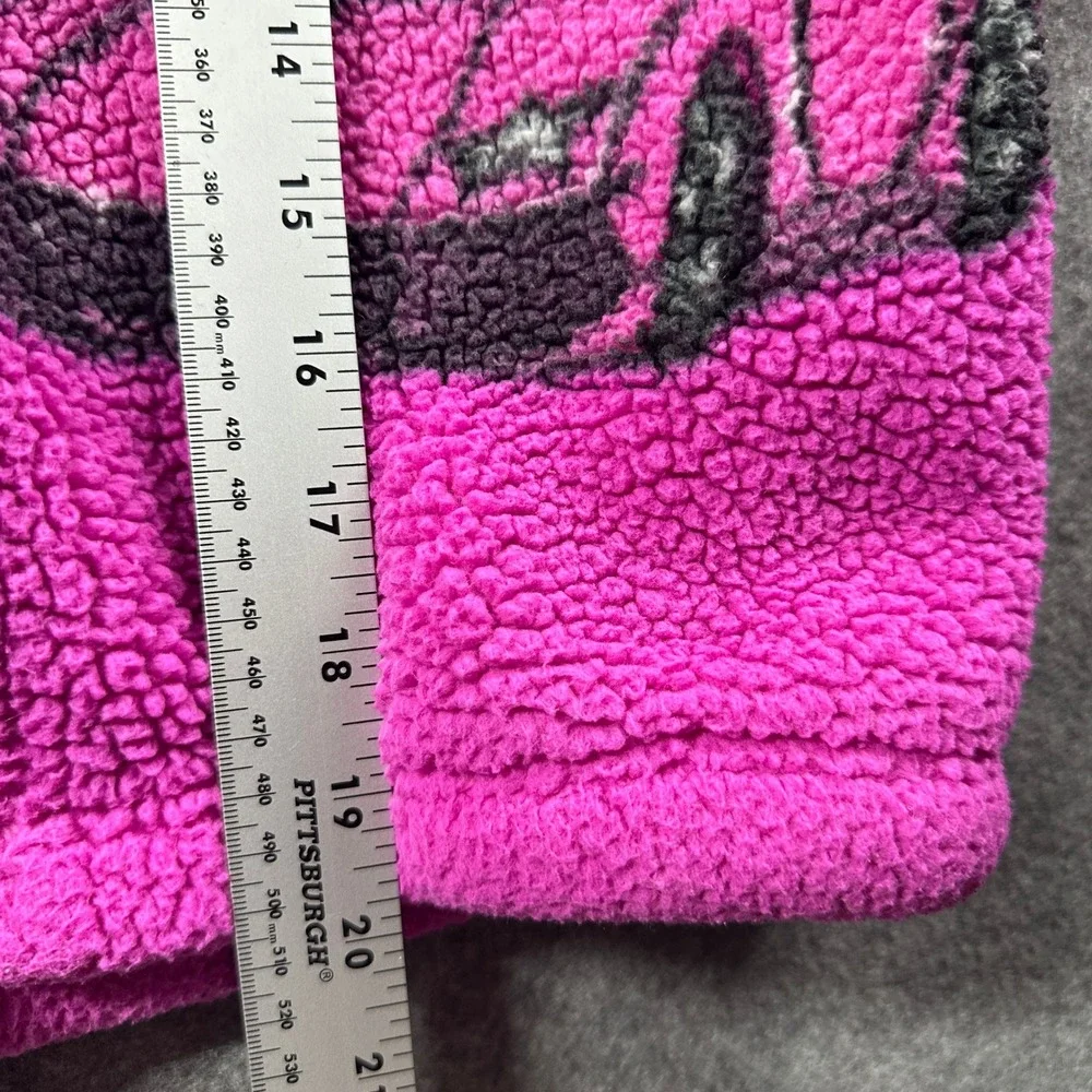 Barbie Sherpa Fleece Hoodie Kids Size 10/12 Pink Malibu Graphic Zip Up Jacket